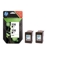 Paquete de 2 cartuchos HP 338 de tinta negra con tinta Vivera para impresin por inyeccin de tinta (CB331EE#301)